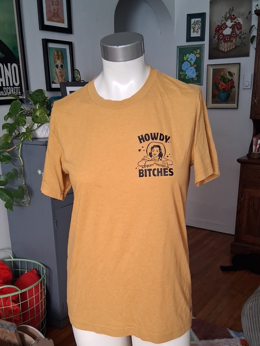 Bella Canvas Mustard Yellow 'Howdy Bitches' Graphic Tee